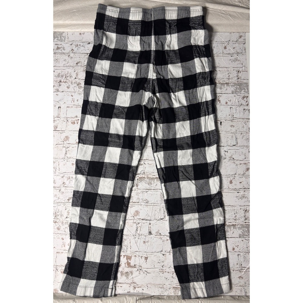 Hollister Sleep Womens Medium Black White Buffalo‎ Check Pajama Pants Relaxed
